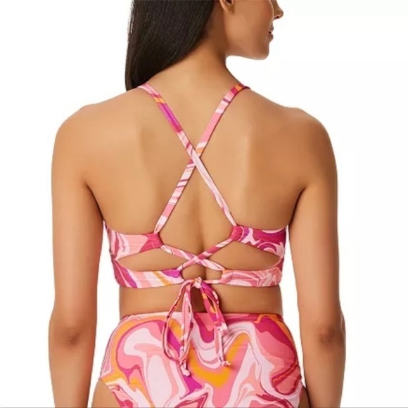 Jessica Simpson Women'Good
Vibrations Cropped Cami Bikini Top Femme Multi New L - Picture 3 of 11